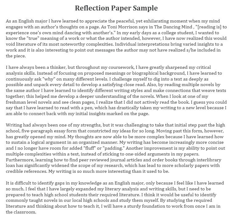 sample of research reflection report