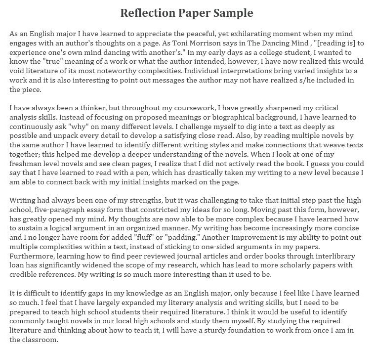 Reflection Paper Guidelines